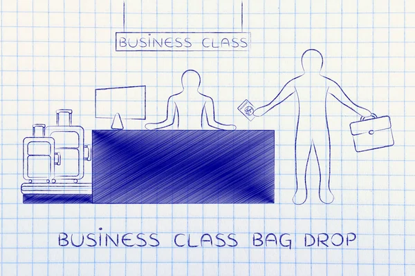 Konzept der Business Class Tasche Drop — Stockfoto