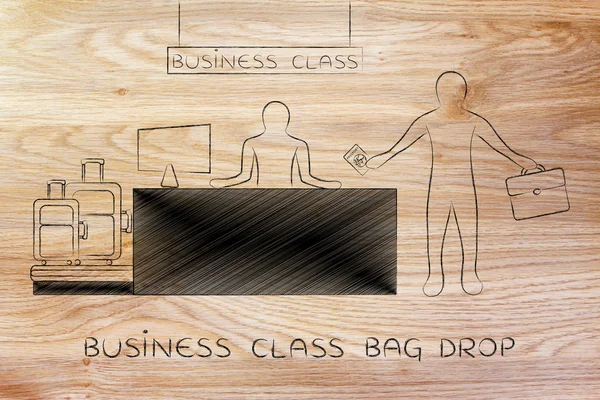Begreppet business klass bag drop — Stockfoto