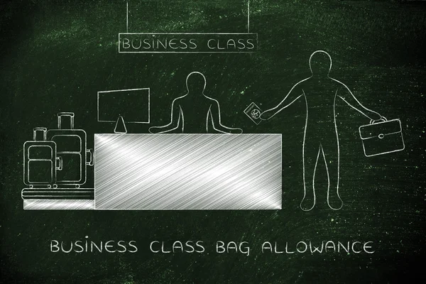 Concept of business class bag allowance — Stock Photo, Image