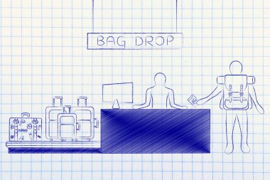 Gezgin Havaalanı iade Danışma, Çantayı bırak