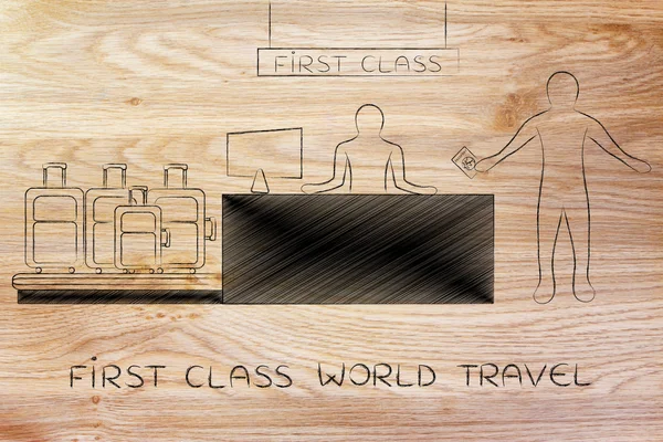 Concepto de viaje mundial de primera clase — Foto de Stock