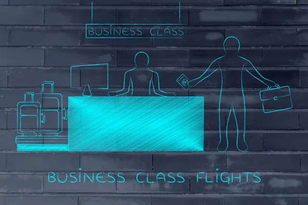 Concept of business class flights — Stock Photo, Image