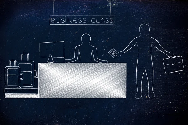 iş sınıfı Havaalanı check-in sırasında Gezgin