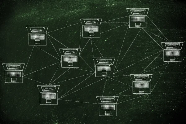 Computer network with plenty of connections — Stock Photo, Image