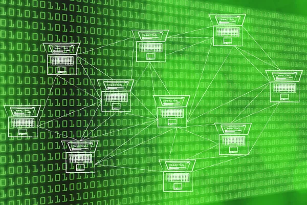 컴퓨터 네트워크 연결을 많이 — 스톡 사진