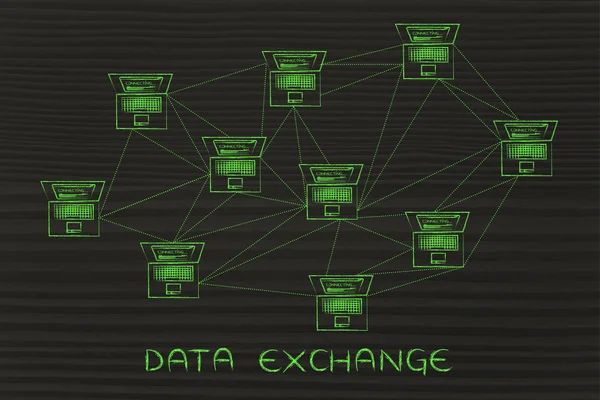 Az adatcsere koncepció — Stock Fotó