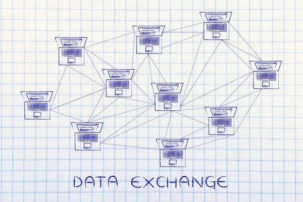 Koncept för utbyte av uppgifter — Stockfoto