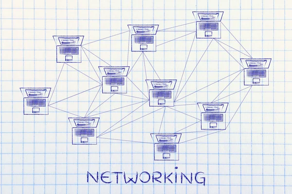 コンピューター ネットワークの概念 — ストック写真