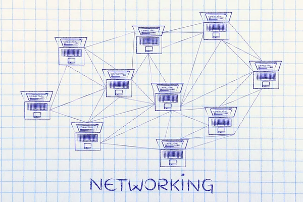 Концепция компьютерных сетей — стоковое фото