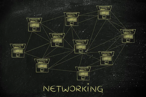 Концепція комп'ютерних мереж — стокове фото