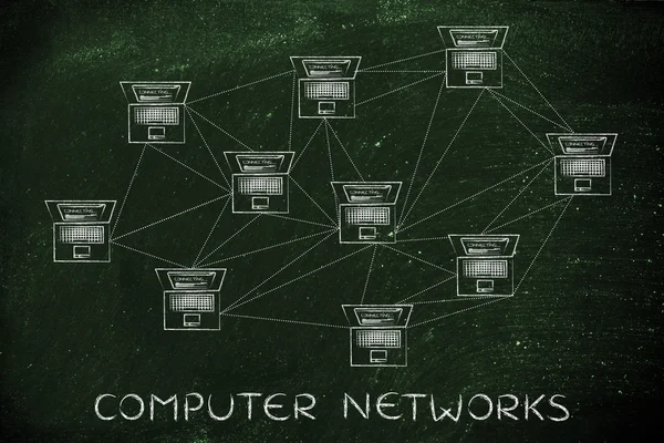 Концепция компьютерных сетей — стоковое фото