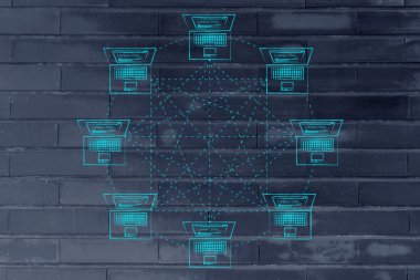 tam olarak bağlı ağ yapısındaki dizüstü bilgisayarlar