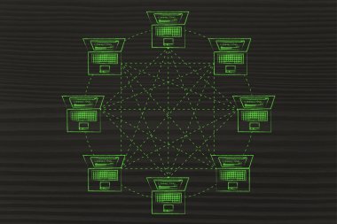 tam olarak bağlı ağ yapısındaki dizüstü bilgisayarlar