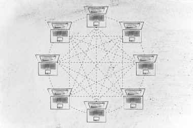 tam olarak bağlı ağ yapısındaki dizüstü bilgisayarlar