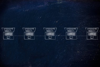 bir satırını ağ yapısındaki bağlı dizüstü bilgisayarlar