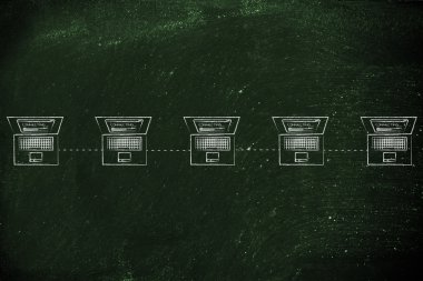 bir satırını ağ yapısındaki bağlı dizüstü bilgisayarlar