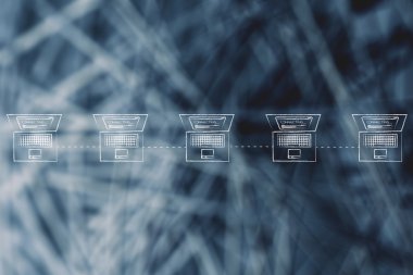 bir satırını ağ yapısındaki bağlı dizüstü bilgisayarlar