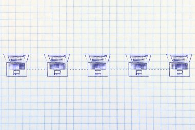 bir satırını ağ yapısındaki bağlı dizüstü bilgisayarlar