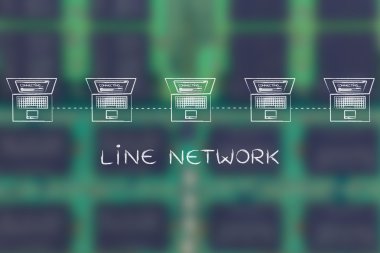 resim yazısı ile satırını ağ yapısındaki bağlı dizüstü bilgisayarlar