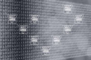 bir ağaç ağ yapısında bağlı dizüstü bilgisayarlar