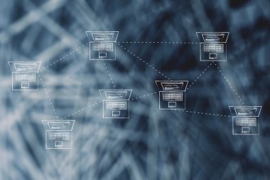 mesh ağ yapısında bağlı dizüstü bilgisayarlar