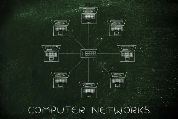 Conceito de redes de computadores — Fotografia de Stock