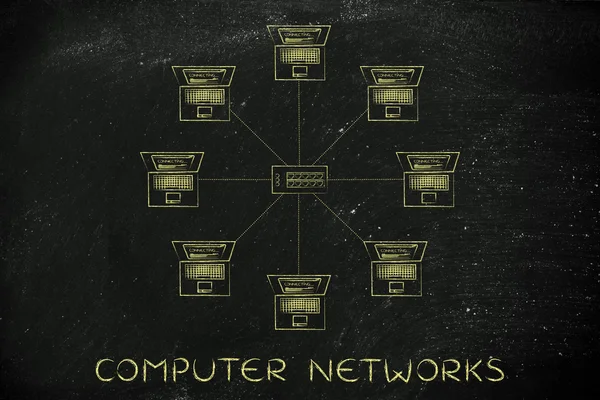 Conceito de redes de computadores — Fotografia de Stock