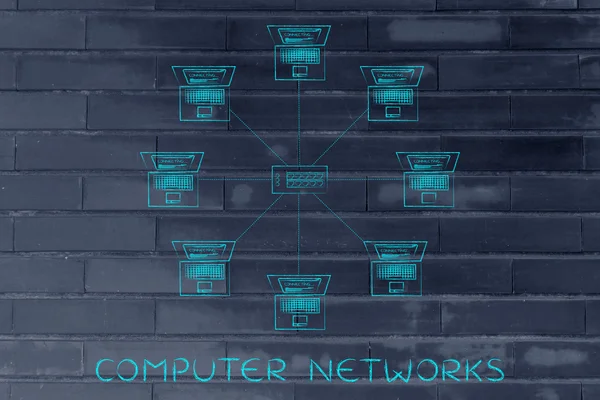 Koncepcja sieci komputerowych — Zdjęcie stockowe