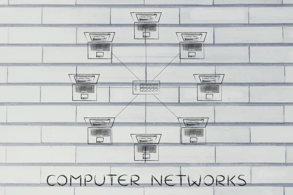 コンピューター ネットワークの概念 — ストック写真