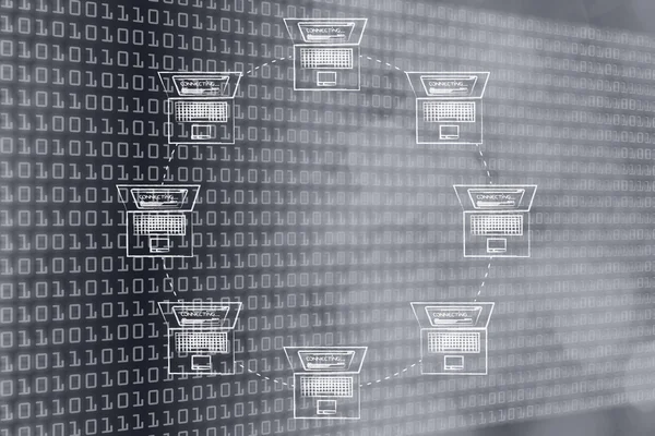 halka ağ yapısının içinde bağlı dizüstü bilgisayarlar