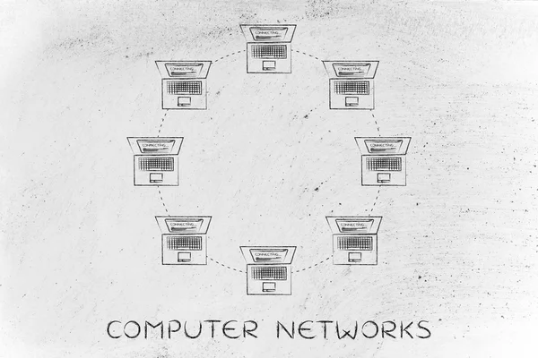 コンピューター ネットワークの概念 — ストック写真