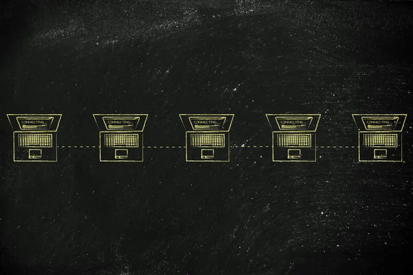 bir satırını ağ yapısındaki bağlı dizüstü bilgisayarlar