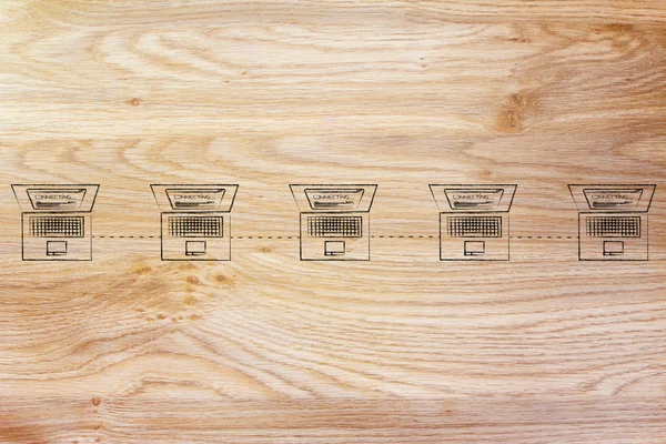 bir satırını ağ yapısındaki bağlı dizüstü bilgisayarlar