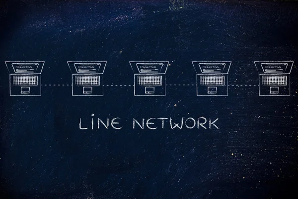 resim yazısı ile satırını ağ yapısındaki bağlı dizüstü bilgisayarlar