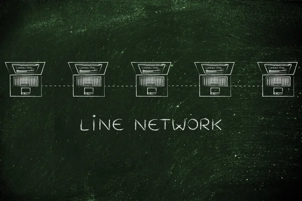 resim yazısı ile satırını ağ yapısındaki bağlı dizüstü bilgisayarlar