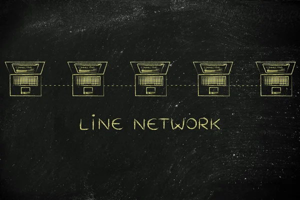 resim yazısı ile satırını ağ yapısındaki bağlı dizüstü bilgisayarlar