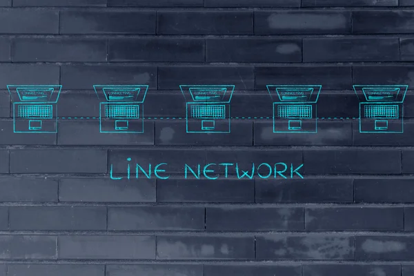 resim yazısı ile satırını ağ yapısındaki bağlı dizüstü bilgisayarlar