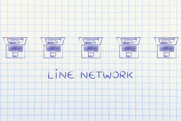 resim yazısı ile satırını ağ yapısındaki bağlı dizüstü bilgisayarlar