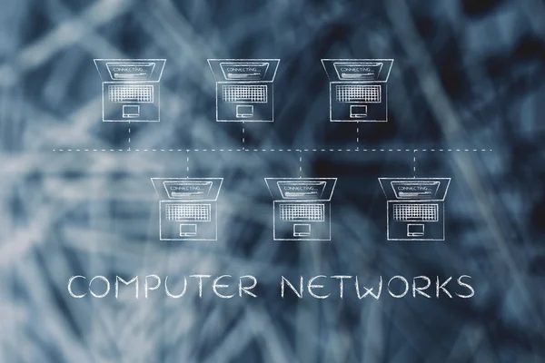 Έννοια των δικτύων ηλεκτρονικών υπολογιστών — Φωτογραφία Αρχείου