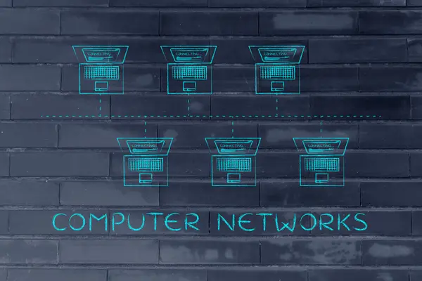 Концепция компьютерных сетей — стоковое фото