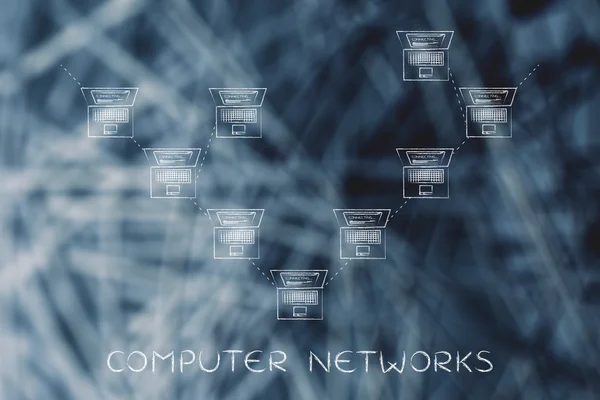 Концепция компьютерной сети — стоковое фото