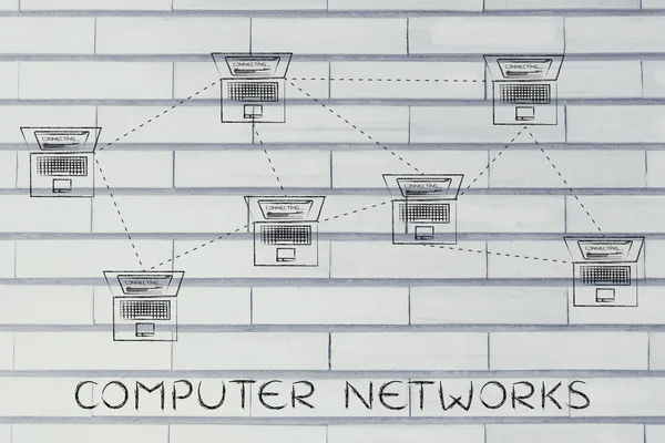 Концепция компьютерных сетей — стоковое фото