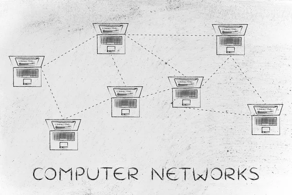 Концепція комп'ютерних мереж — стокове фото