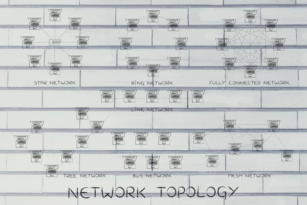 Концепция топологии сети — стоковое фото