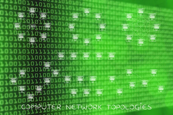 Conceito de topologias de rede informática — Fotografia de Stock