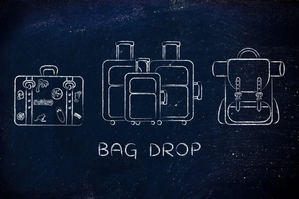 Konzept des Bag Drop — Stockfoto