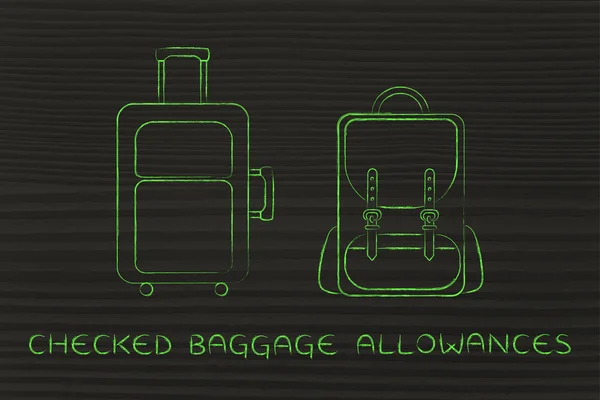 Concept van ingecheckte bagage vergoedingen — Stockfoto