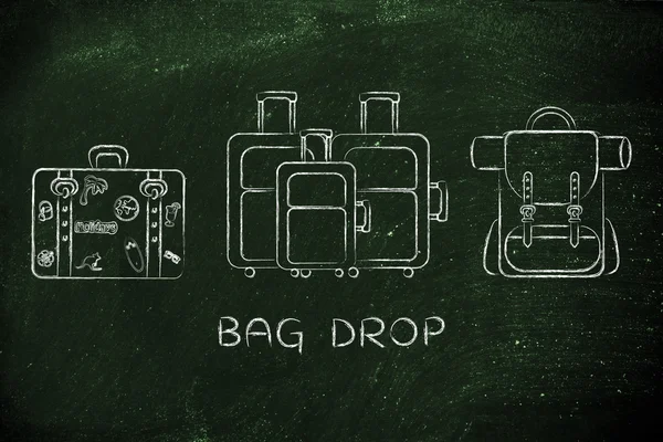 Konzept des Bag Drop — Stockfoto