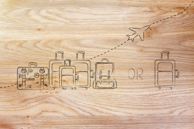 Her havayolu için cömert veya katı çanta ödenek