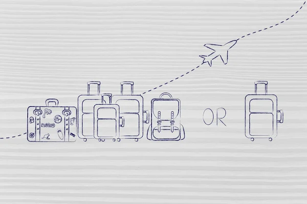 Dietas de equipaje generosas o estrictas para cada compañía aérea —  Fotos de Stock